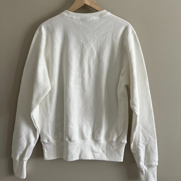 Champion Gold Logo Crewneck Sweatshirt | White Pullover | NWT Size S - Picture 2 of 7